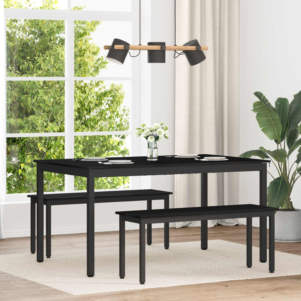 Dining Tables 150 x 90 x 75 cm Engineered Wood Black Oak