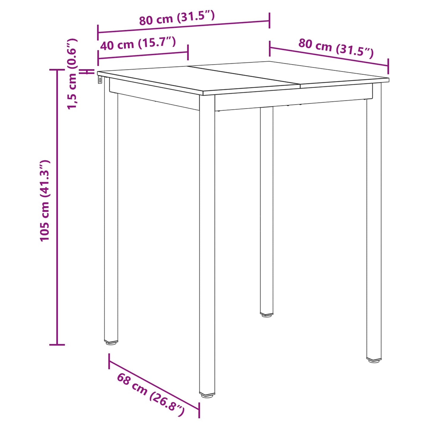 Standing Bar Table Engineered Wood