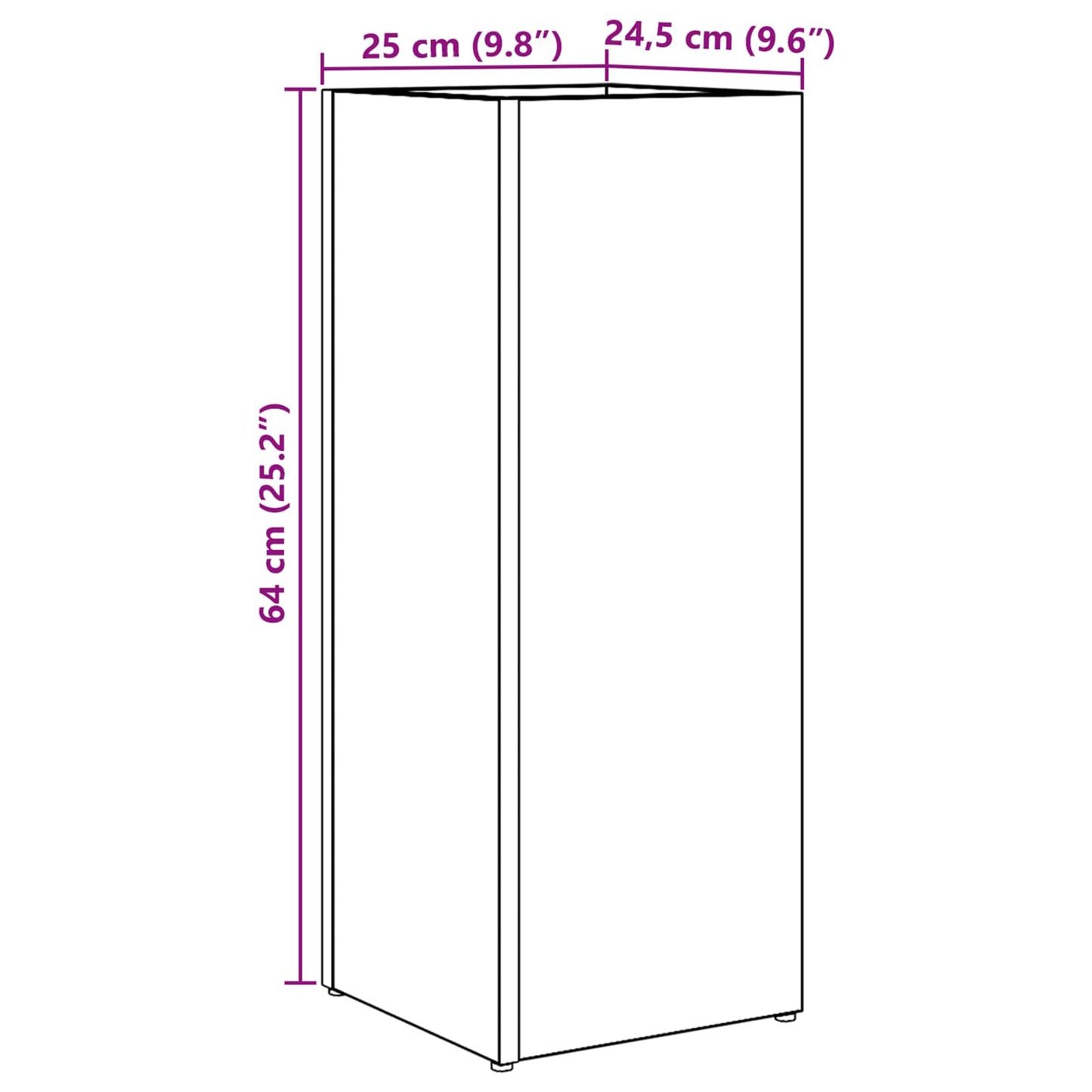 Umbrella Stand Sonoma Oak 25 x 24.5 x 64 cm Engineered Wood