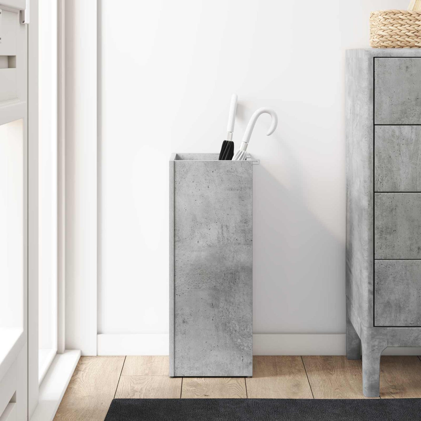 Umbrella Stand Concrete Grey 25 x 24.5 x 64 cm Engineered Wood