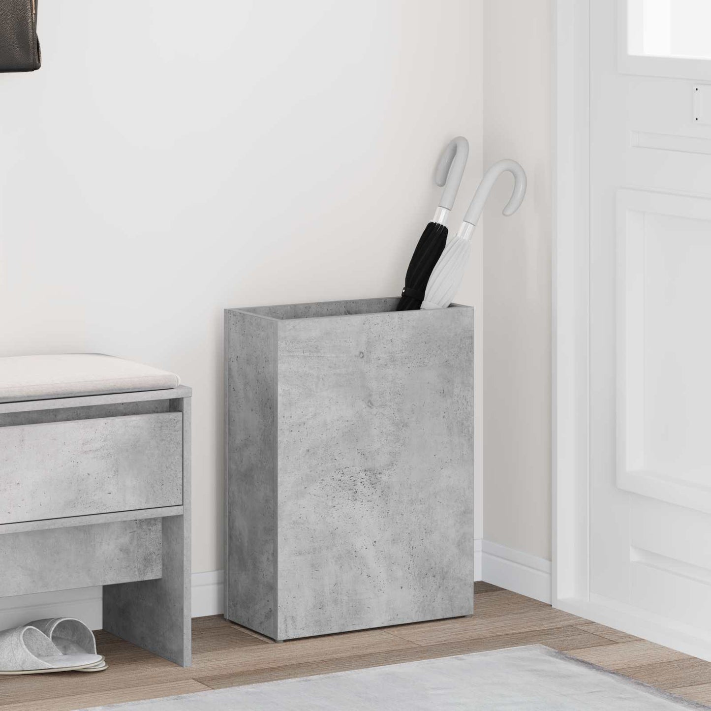 Umbrella Stand Concrete Grey 40 x 20 x 55.5 cm Engineered Wood