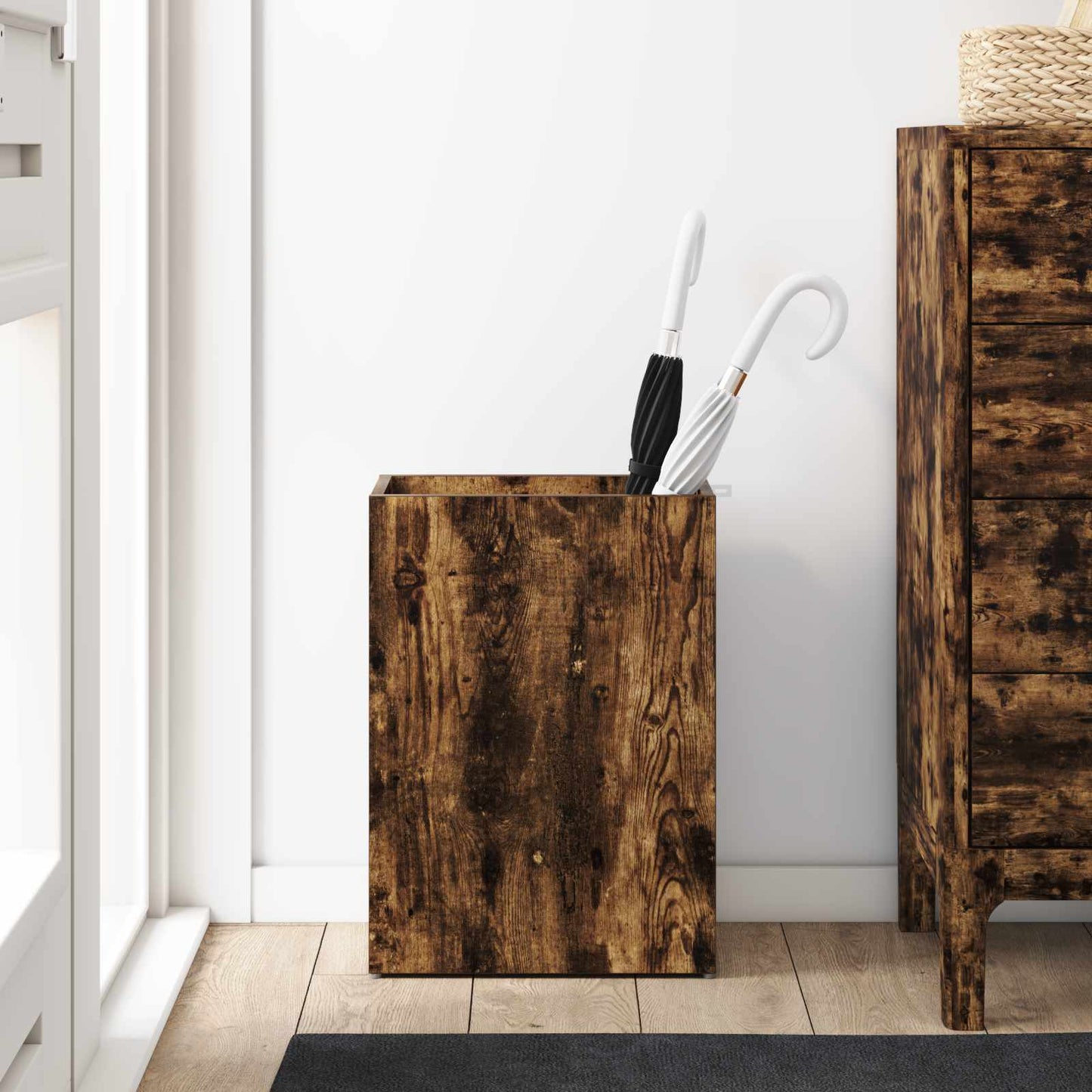 Umbrella Stand Smoked Oak 40 x 20 x 55.5 cm Engineered Wood
