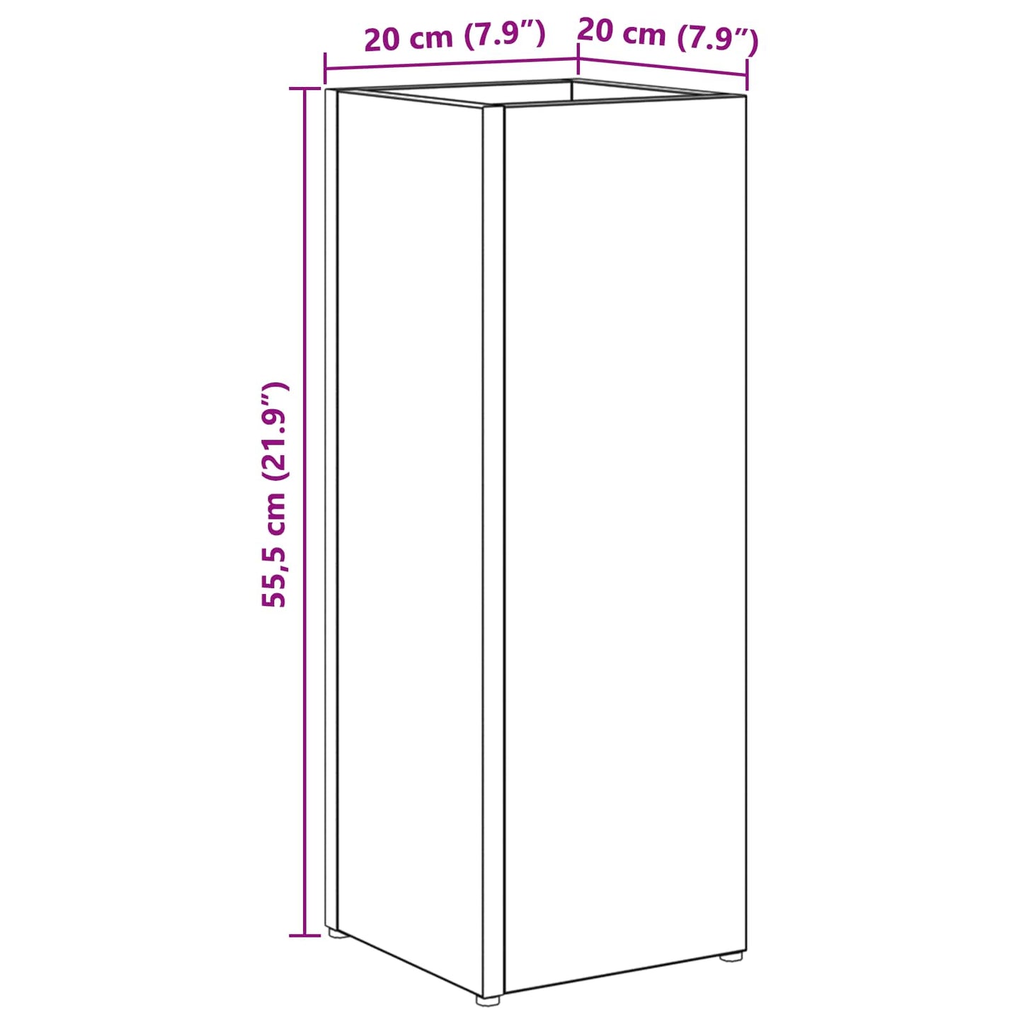 Umbrella Stand Sonoma Oak 20 x 20 x 55.5 cm Engineered Wood