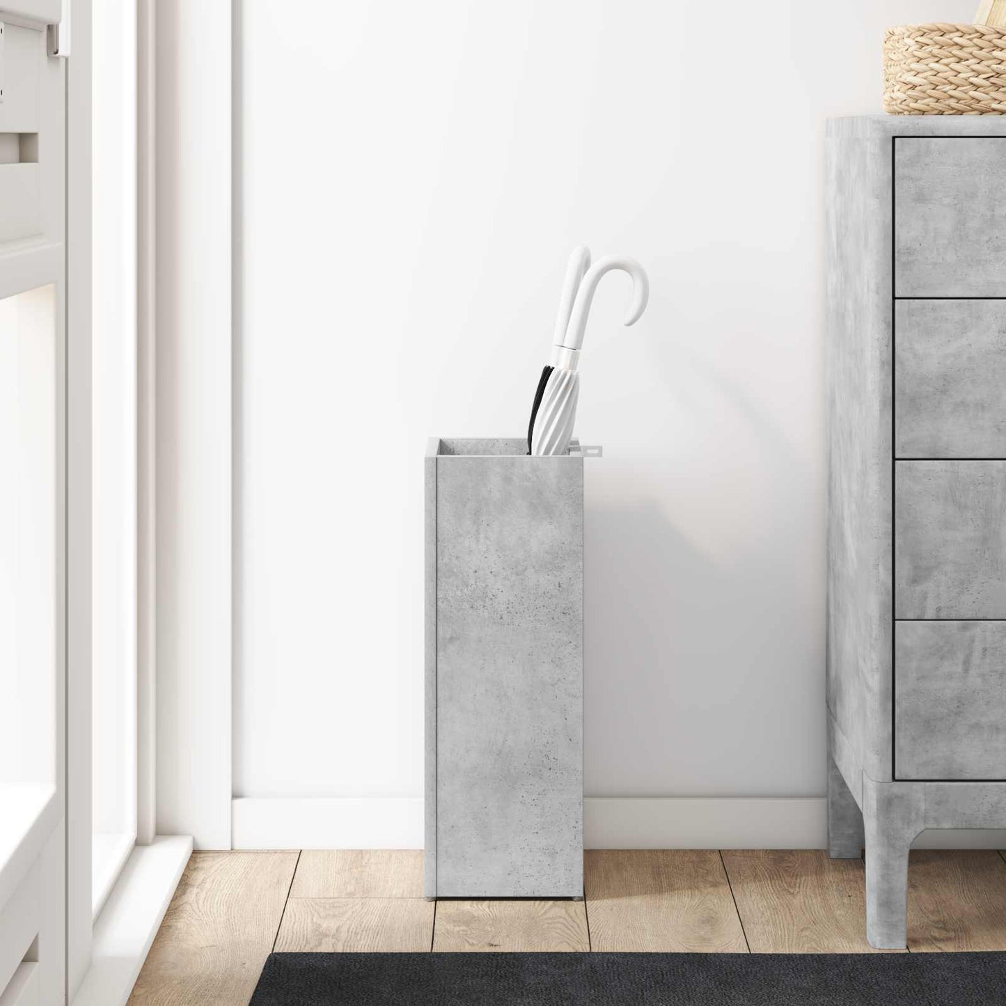 Umbrella Stand Concrete Grey 20 x 20 x 55.5 cm Engineered Wood
