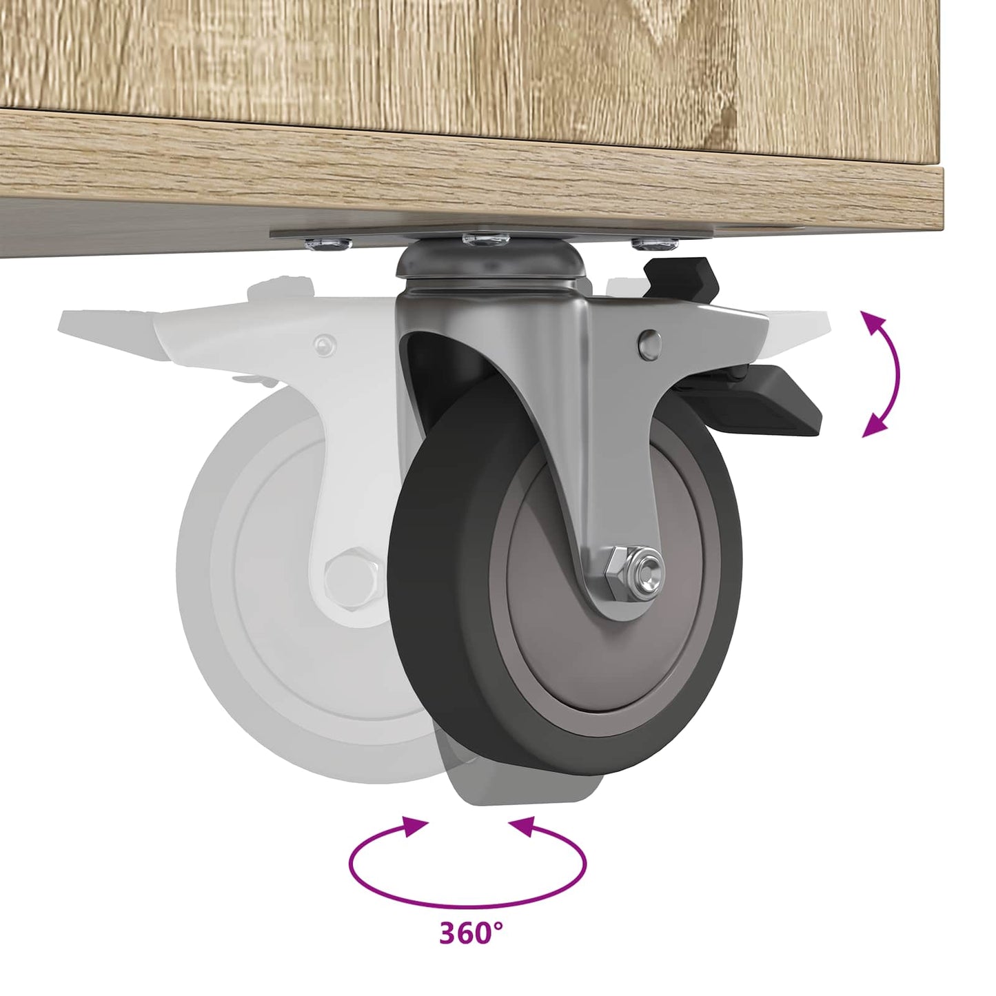 Golf Cabinet with Wheel Plain Sonoma Oak 65 x 45 x 98 cm