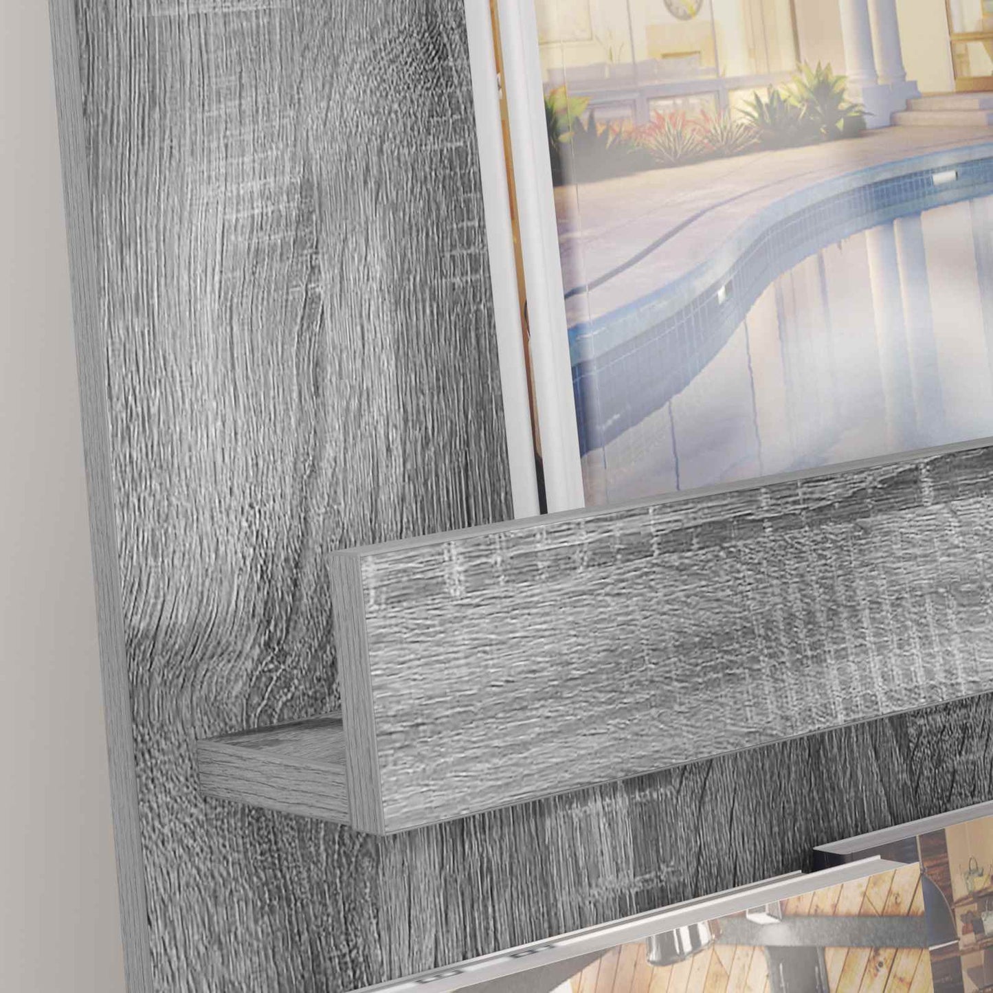 Magazine Rack Grey Sonoma 43 x 11 x 102 cm Engineered Wood