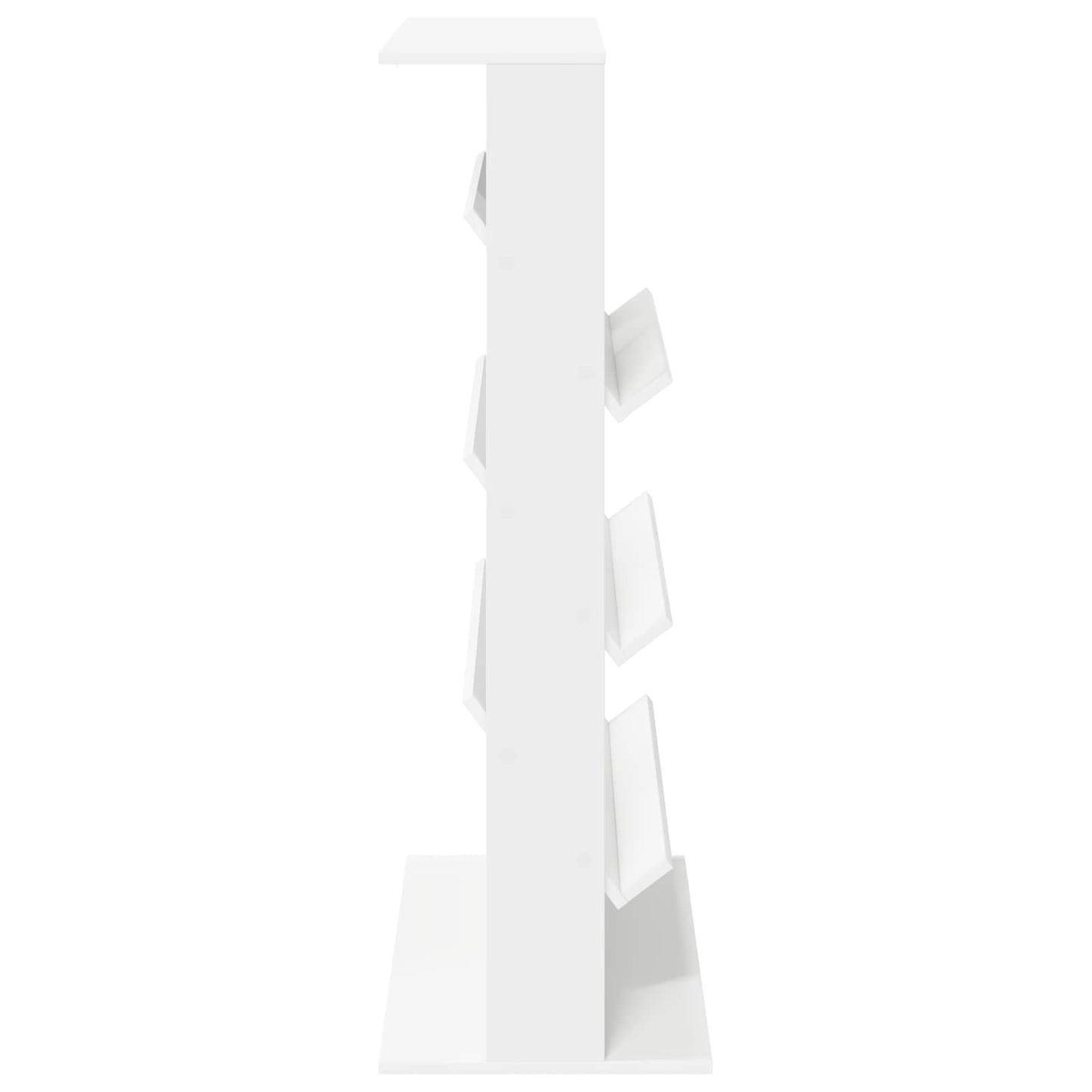 Magazine Rack with Shelf White 70 x 41 x 126 cm Engineered Wood