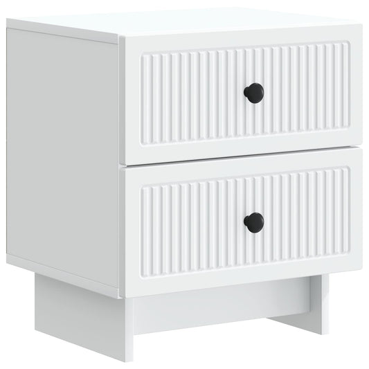 Bedside Cabinet White 43 x 34.5 x 47.5 cm Engineered Wood