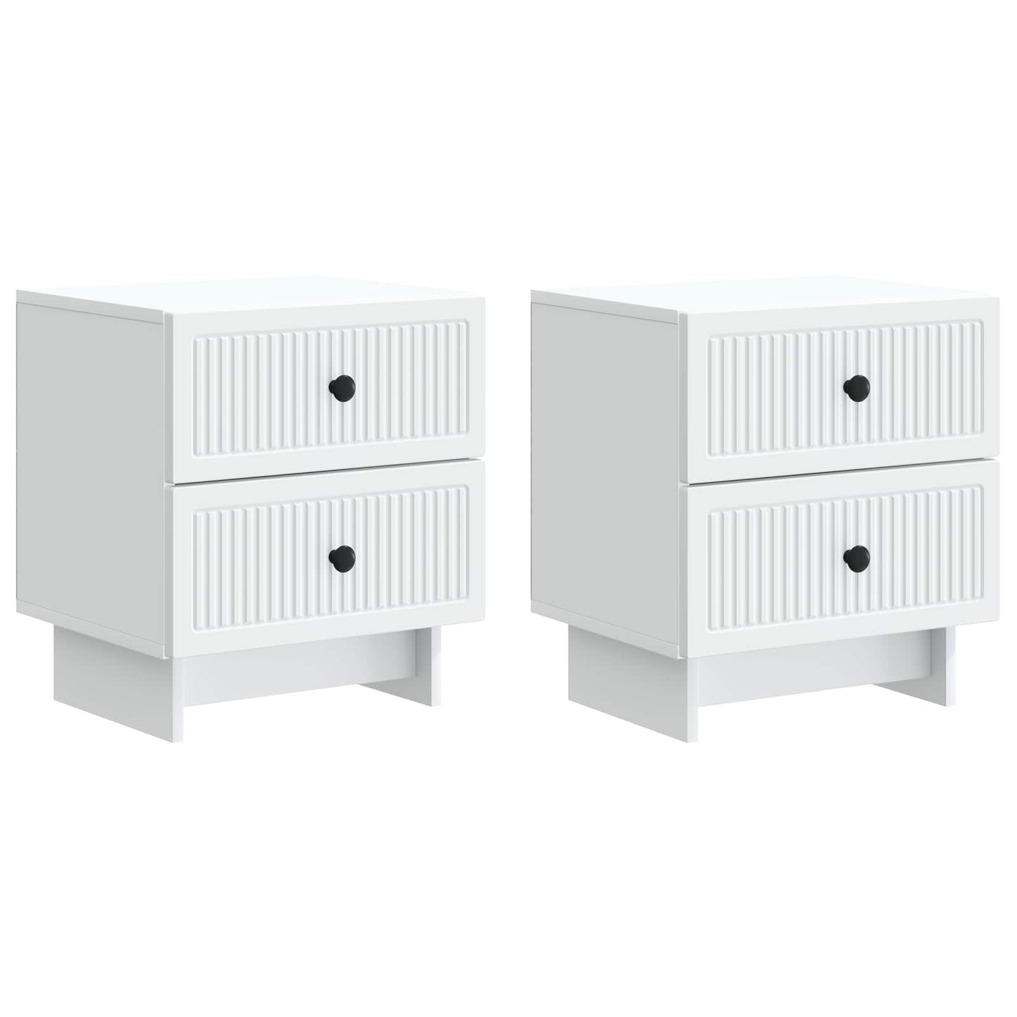 Bedside Cabinet 2 pcs White 43 x 34.5 x 47.5 cm Engineered Wood