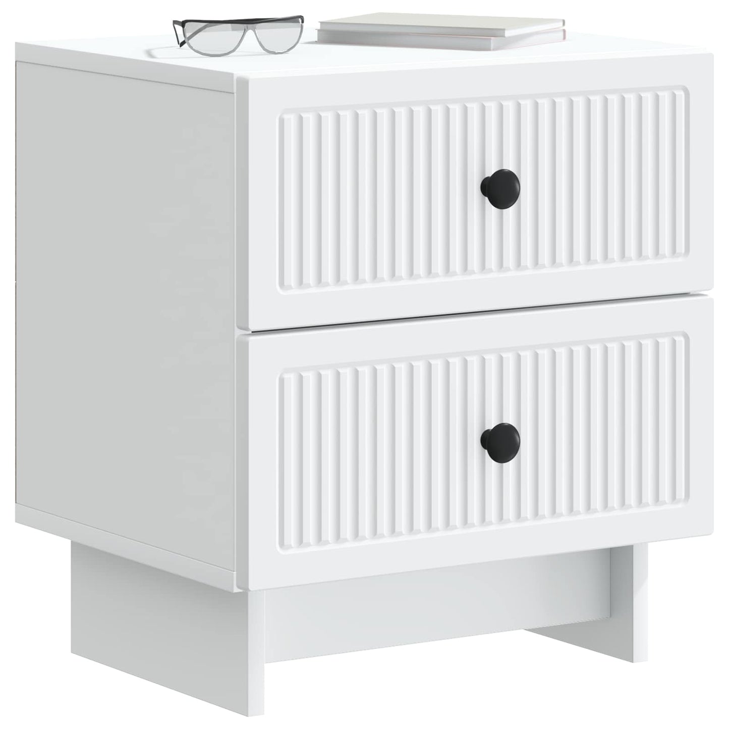 Bedside Cabinet 2 pcs White 43 x 34.5 x 47.5 cm Engineered Wood