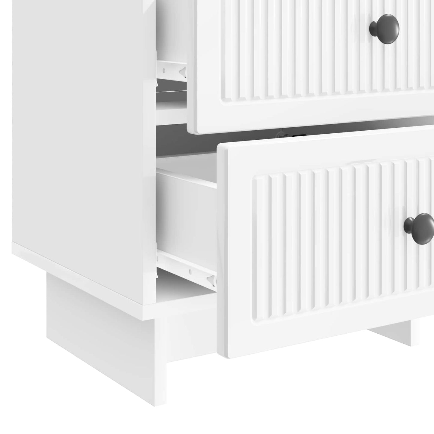 Bedside Cabinet High Gloss White 43 x 34.5 x 47.5 cm