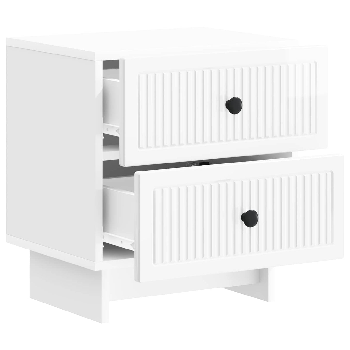 Bedside Cabinet High Gloss White 43 x 34.5 x 47.5 cm