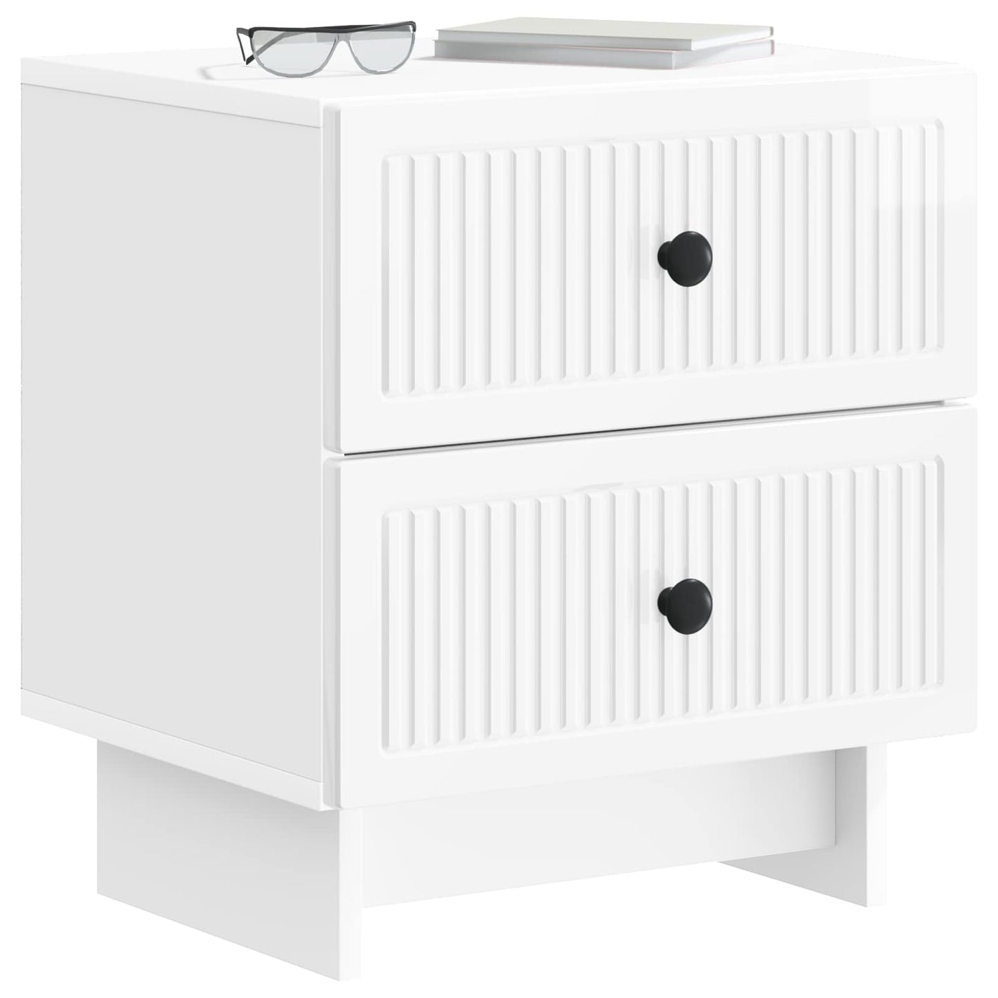 Bedside Cabinet 2 pcs High Gloss White 43 x 34.5 x 47.5 cm