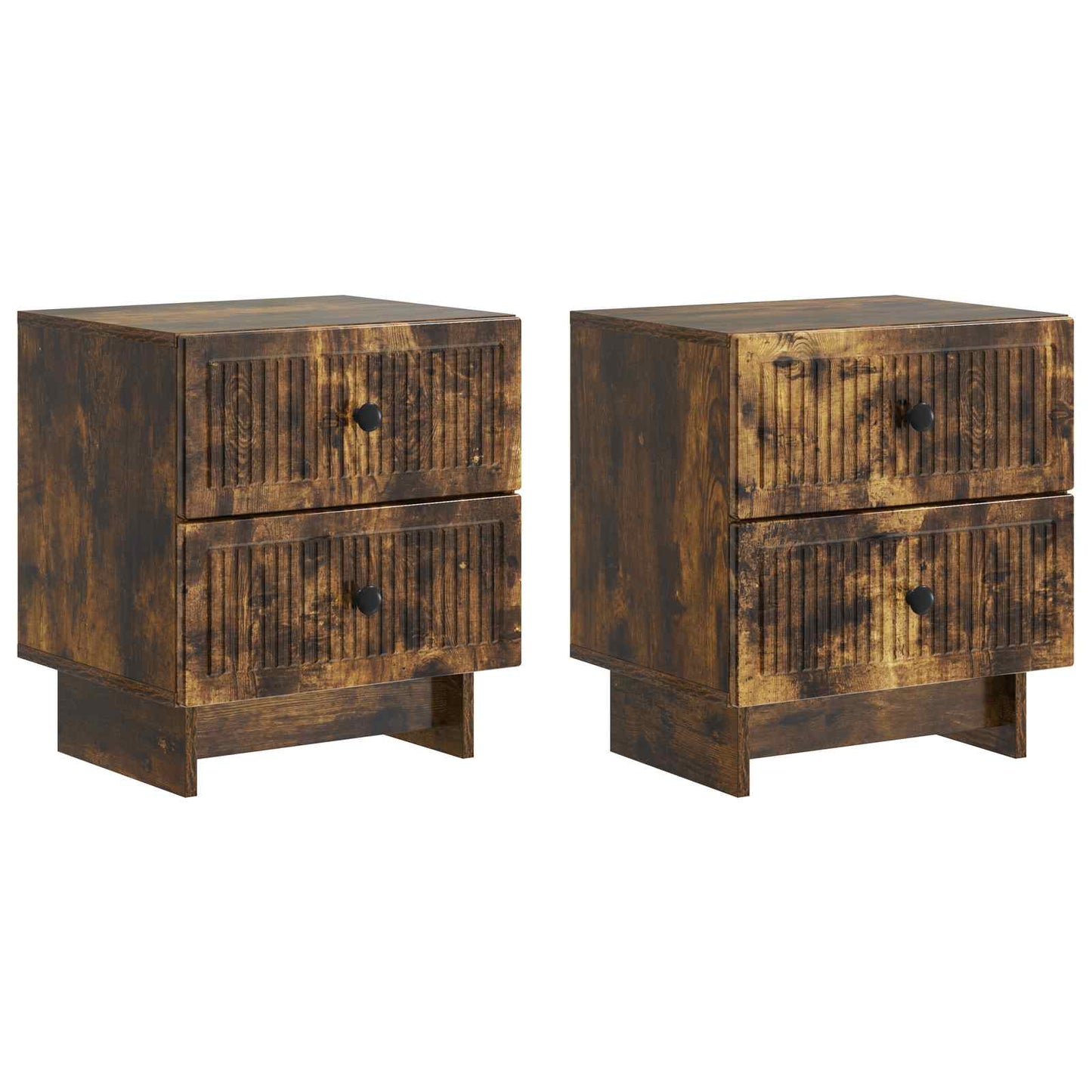 Bedside Cabinet 2 pcs Smoked Oak 43 x 34.5 x 47.5 cm