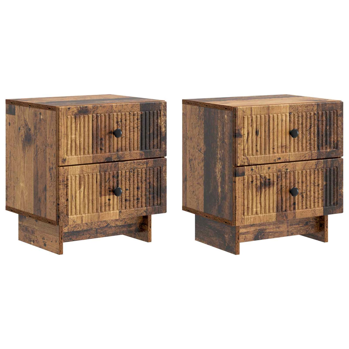Bedside Cabinet with Drawer 2 pcs Old Wood 43 x 34.5 x 47.5 cm