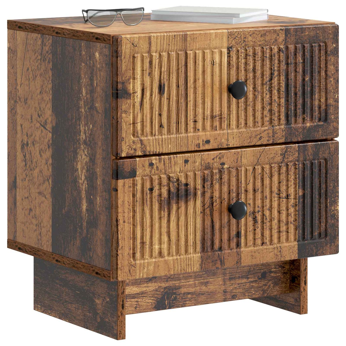 Bedside Cabinet with Drawer 2 pcs Old Wood 43 x 34.5 x 47.5 cm