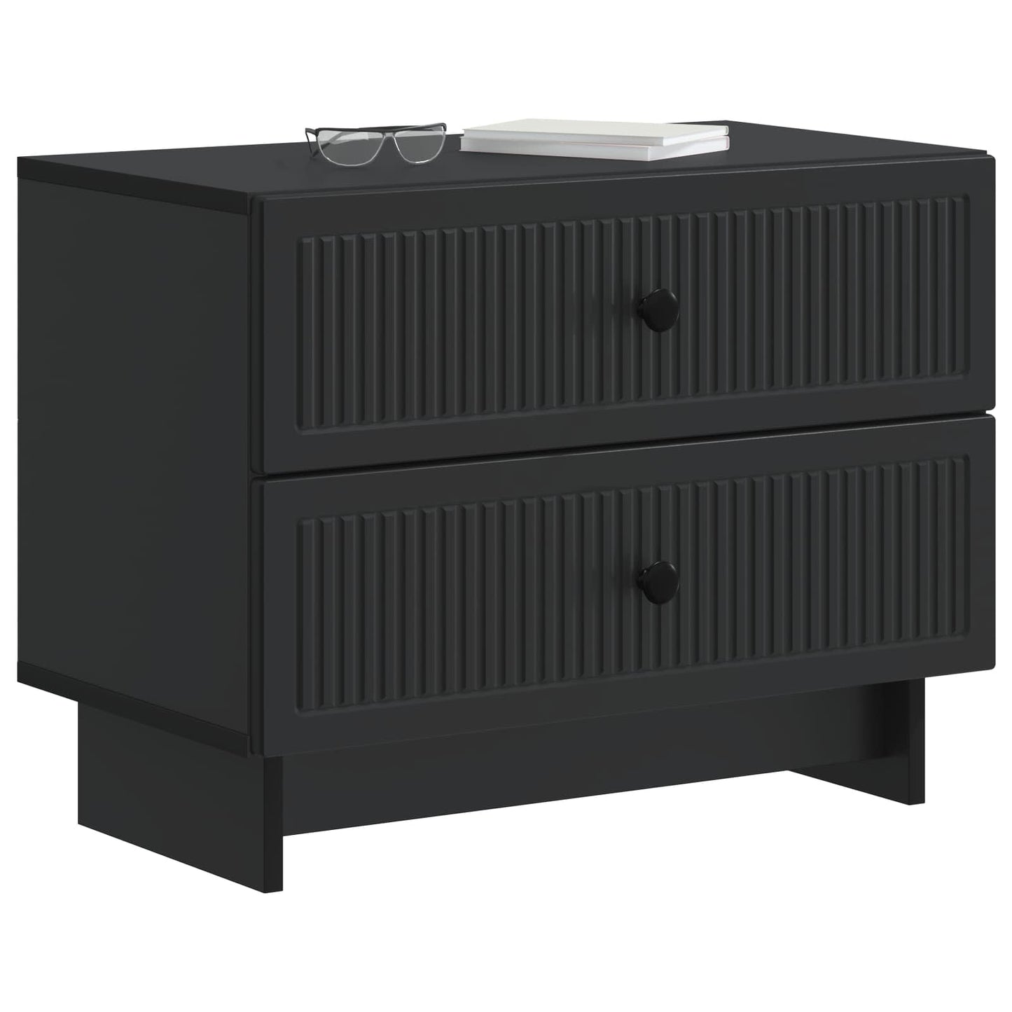 Bedside Cabinet Black 62 x 34.5 x 47.5 cm Engineered Wood