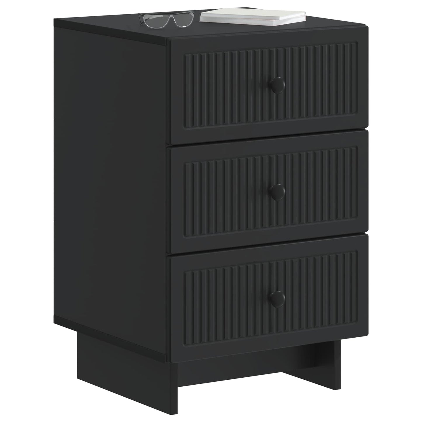 Bedside Cabinet Black 43 x 41 x 66.5 cm Engineered Wood