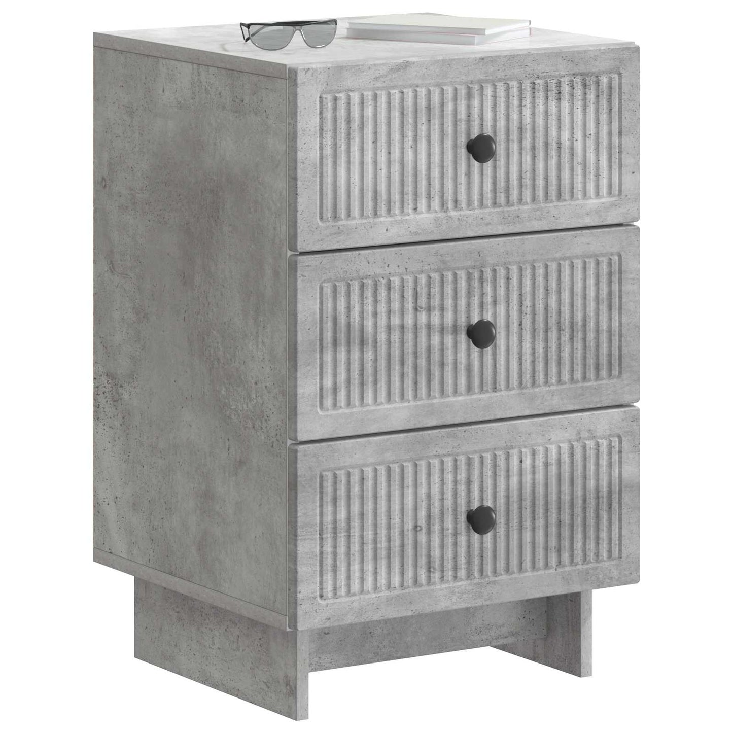 Bedside Cabinet Concrete Grey 43 x 41 x 66.5 cm Engineered Wood