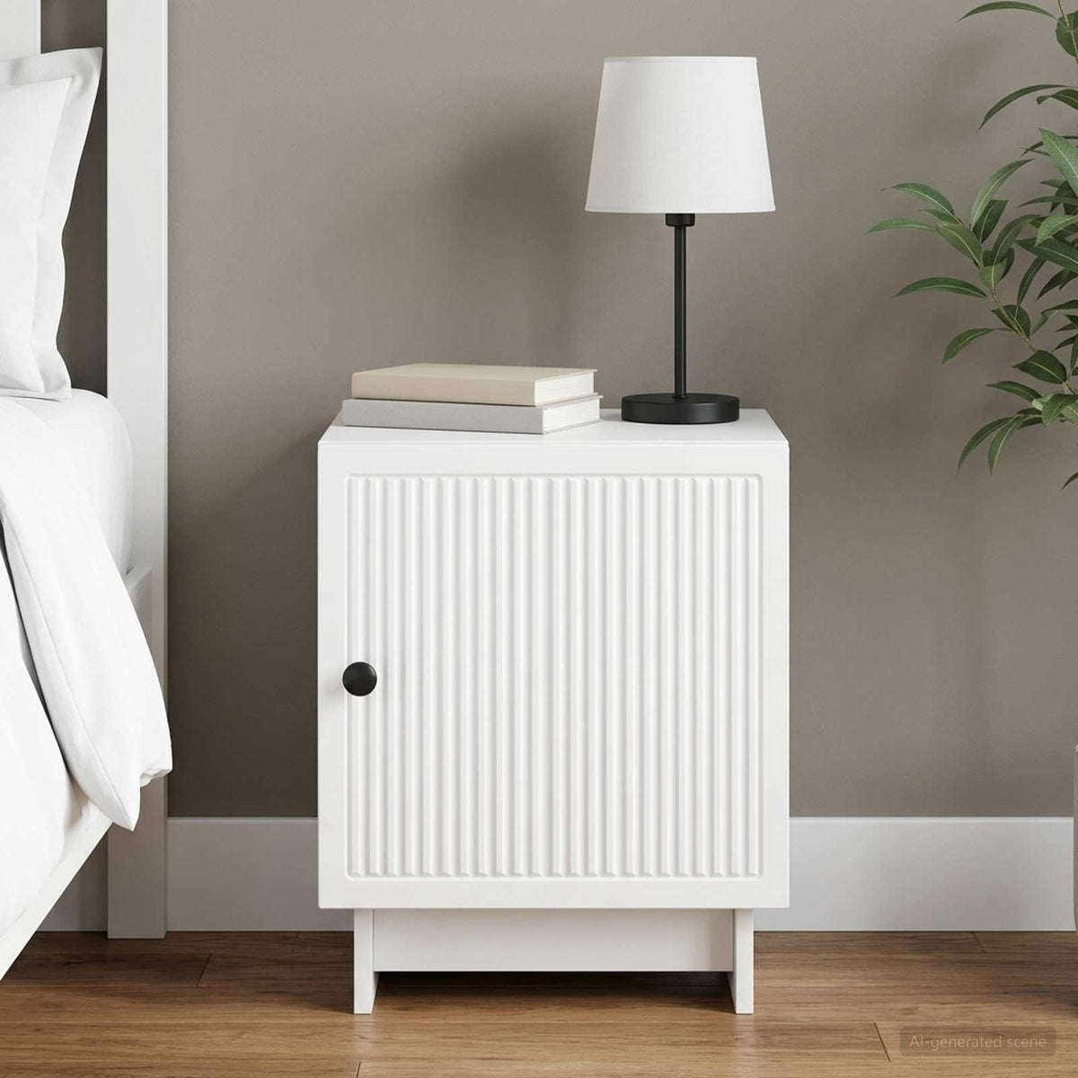 Bedside Cabinet White 43 x 34.5 x 50 cm Engineered Wood