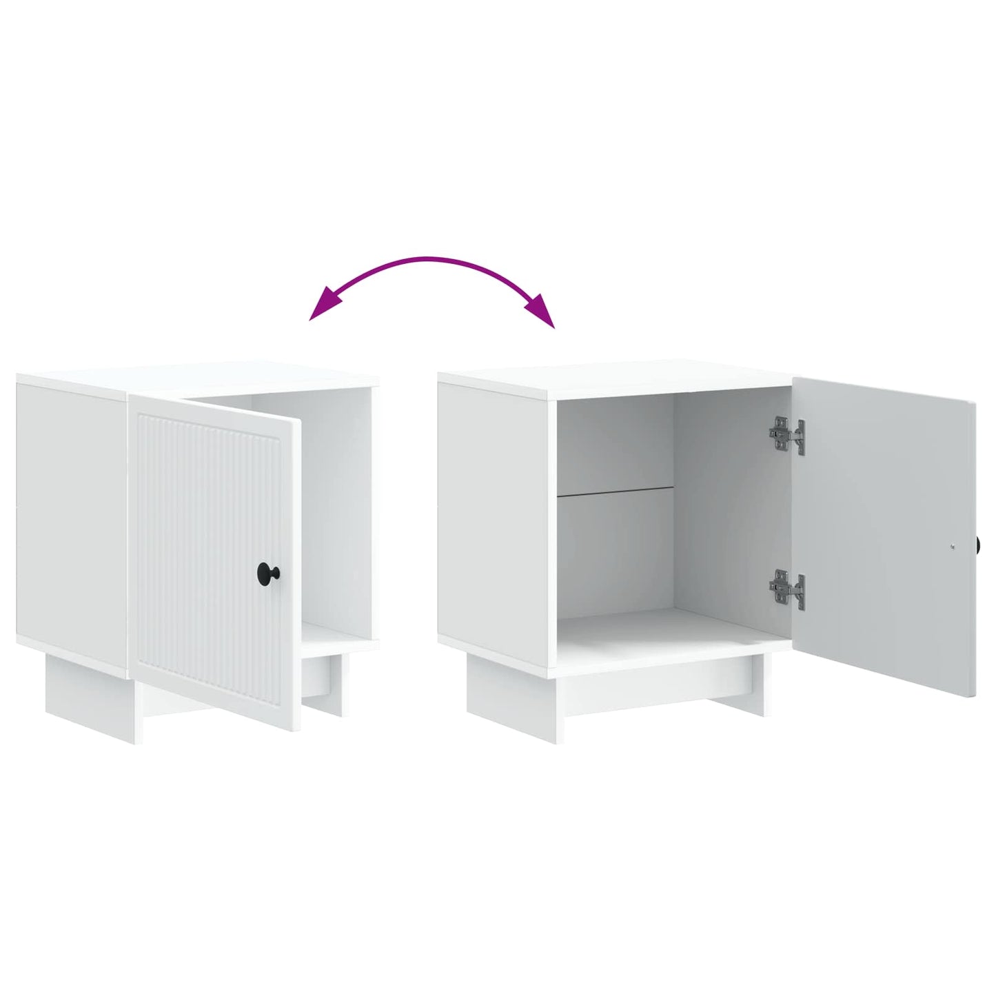 Bedside Cabinet 2 pcs White 43 x 34.5 x 50 cm Engineered Wood