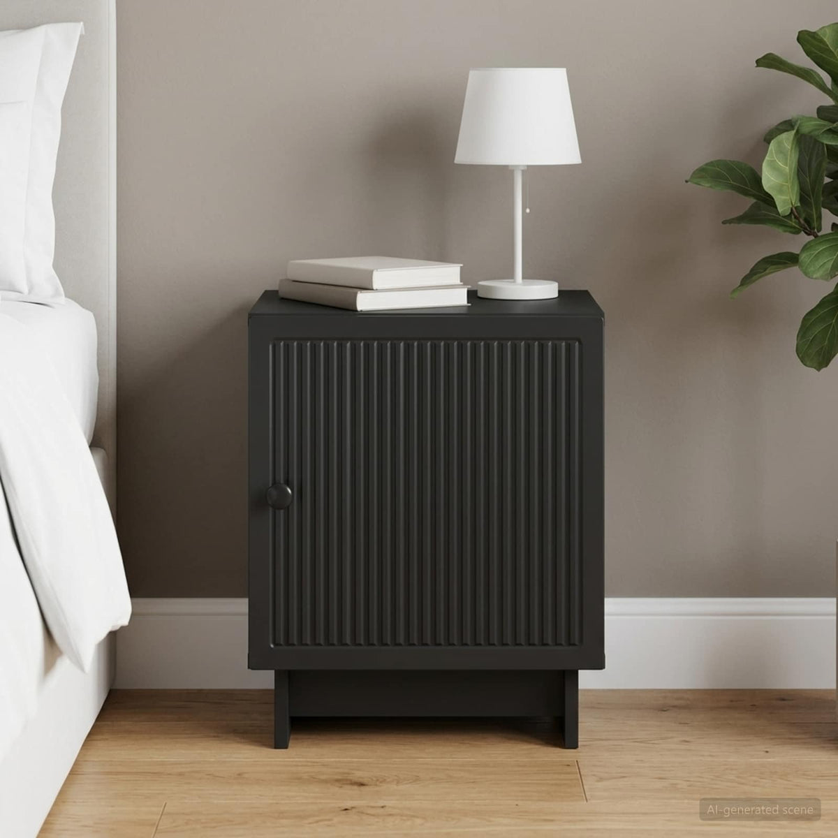 Bedside Cabinet Black 43 x 34.5 x 50 cm Engineered Wood