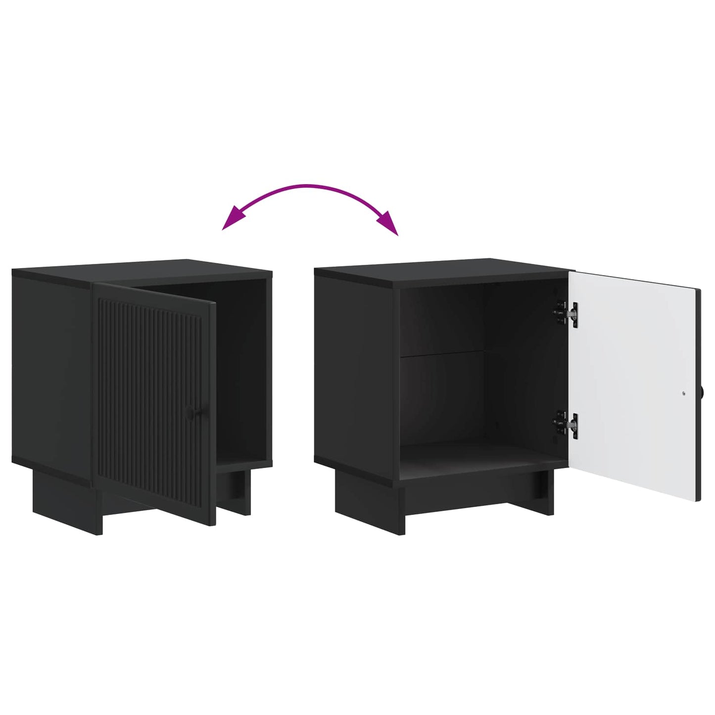 Bedside Cabinet 2 pcs Black 43 x 34.5 x 50 cm Engineered Wood
