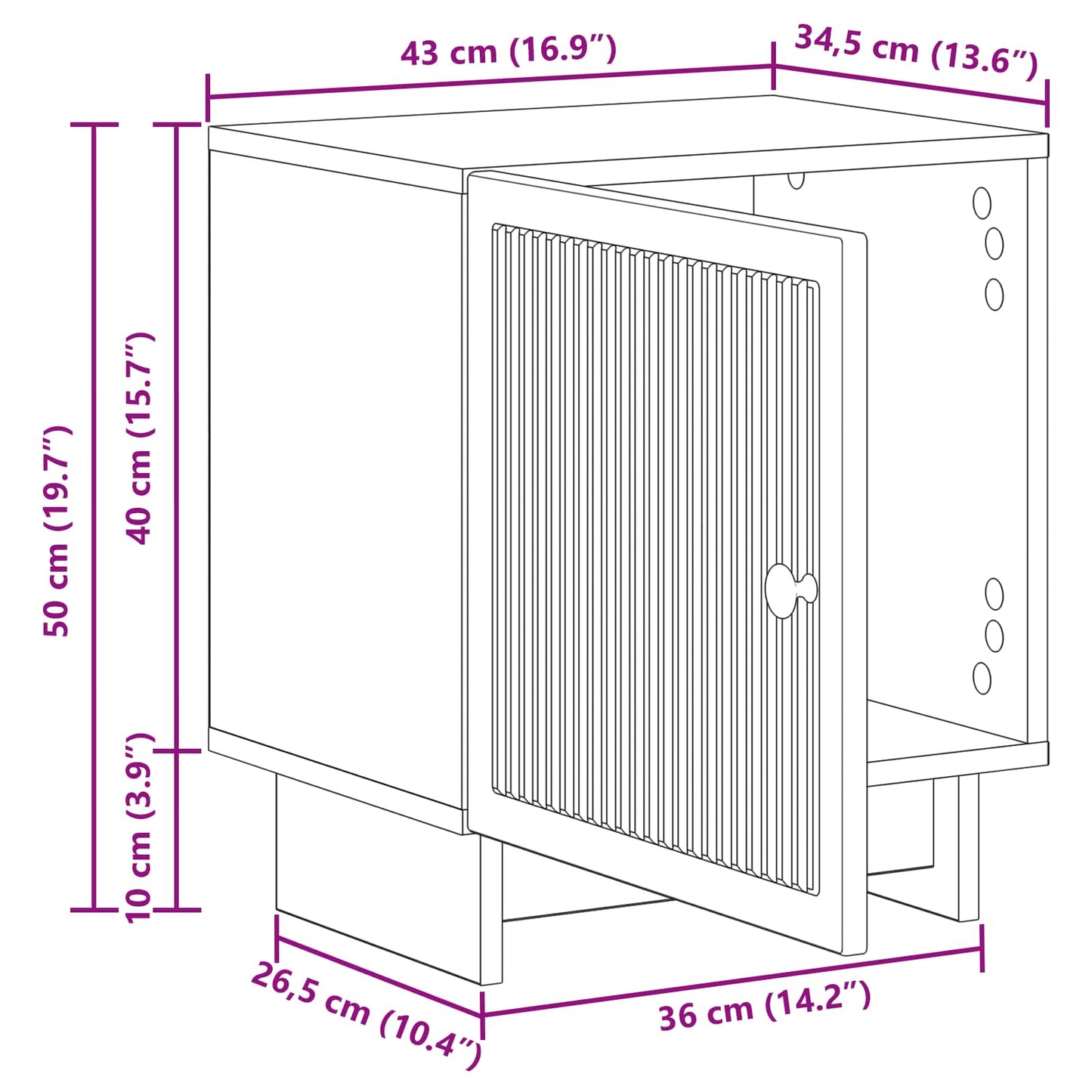 Bedside Cabinet 2 pcs Black 43 x 34.5 x 50 cm Engineered Wood