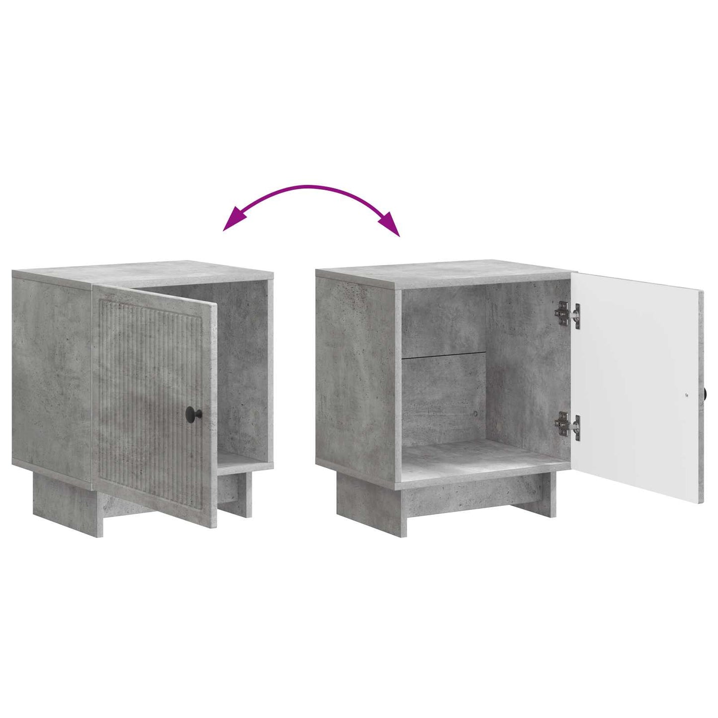 Bedside Cabinet 2 pcs Concrete Grey 43 x 34.5 x 50 cm