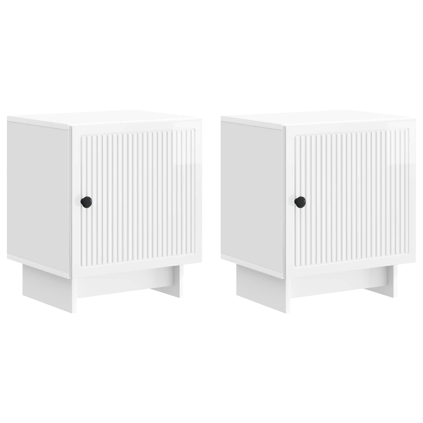 Bedside Cabinet 2 pcs High Gloss White 43 x 34.5 x 50 cm