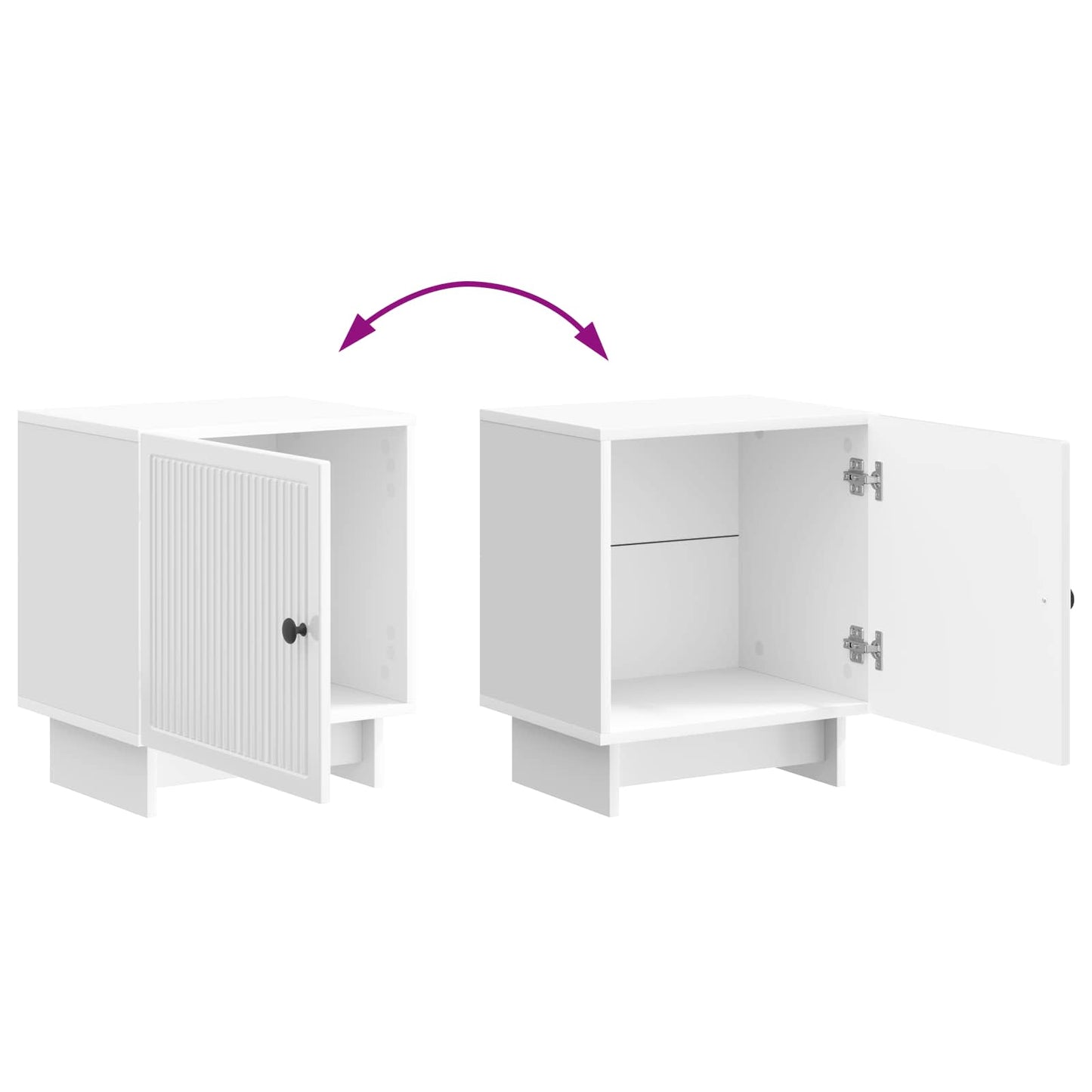 Bedside Cabinet 2 pcs High Gloss White 43 x 34.5 x 50 cm
