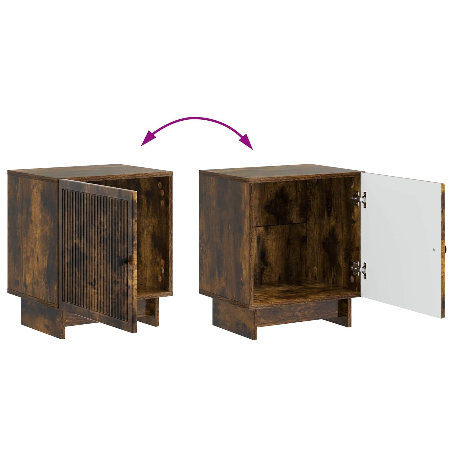 Bedside Cabinet 2 pcs Smoked Oak 43 x 34.5 x 50 cm