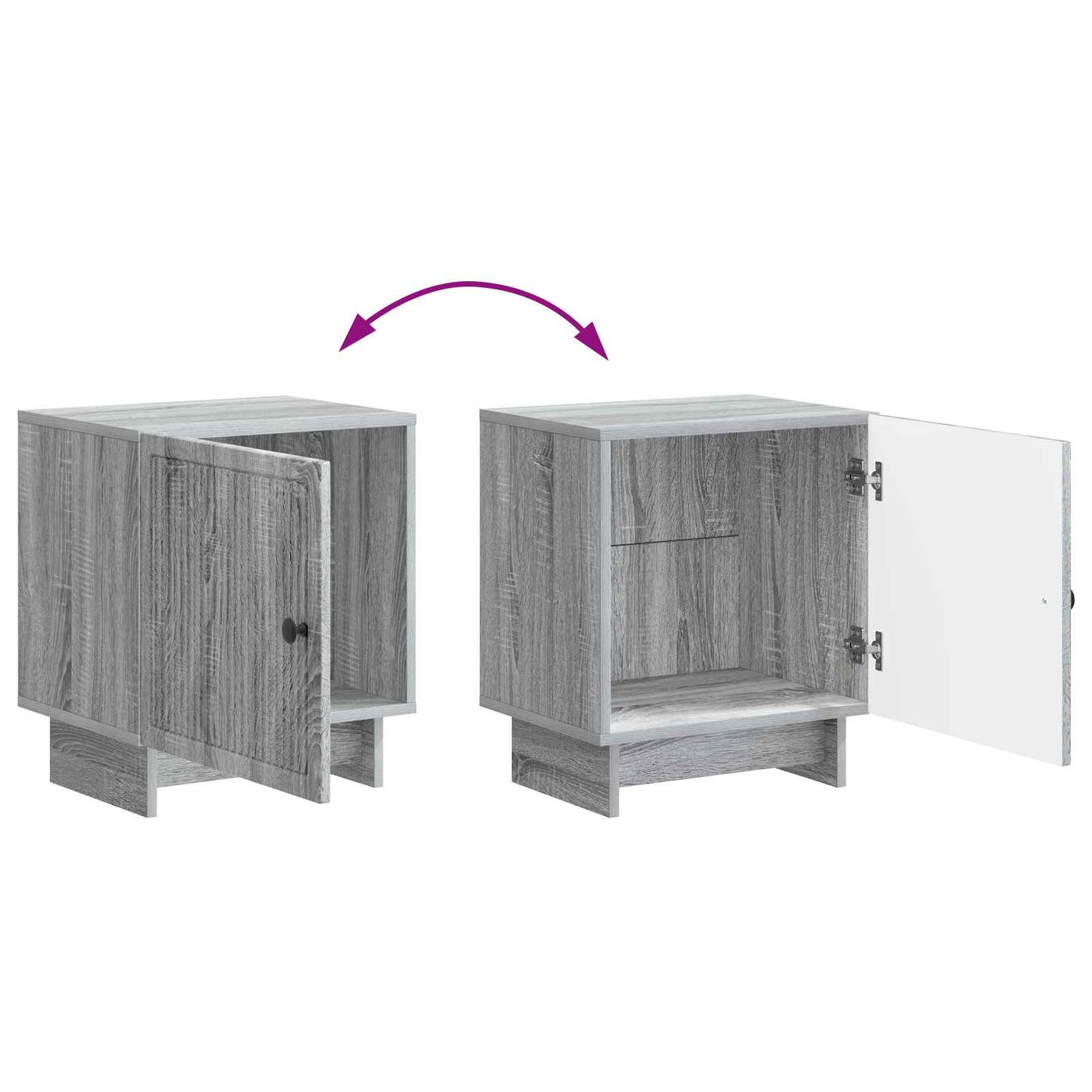 Bedside Cabinet 2 pcs Grey Sonoma 43 x 34.5 x 50 cm