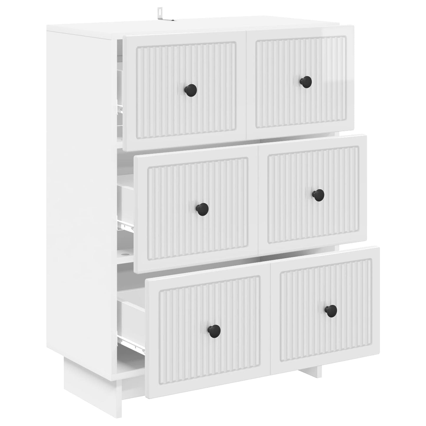 Drawer Cabinet High Gloss White 66 x 34.5 x 90 cm