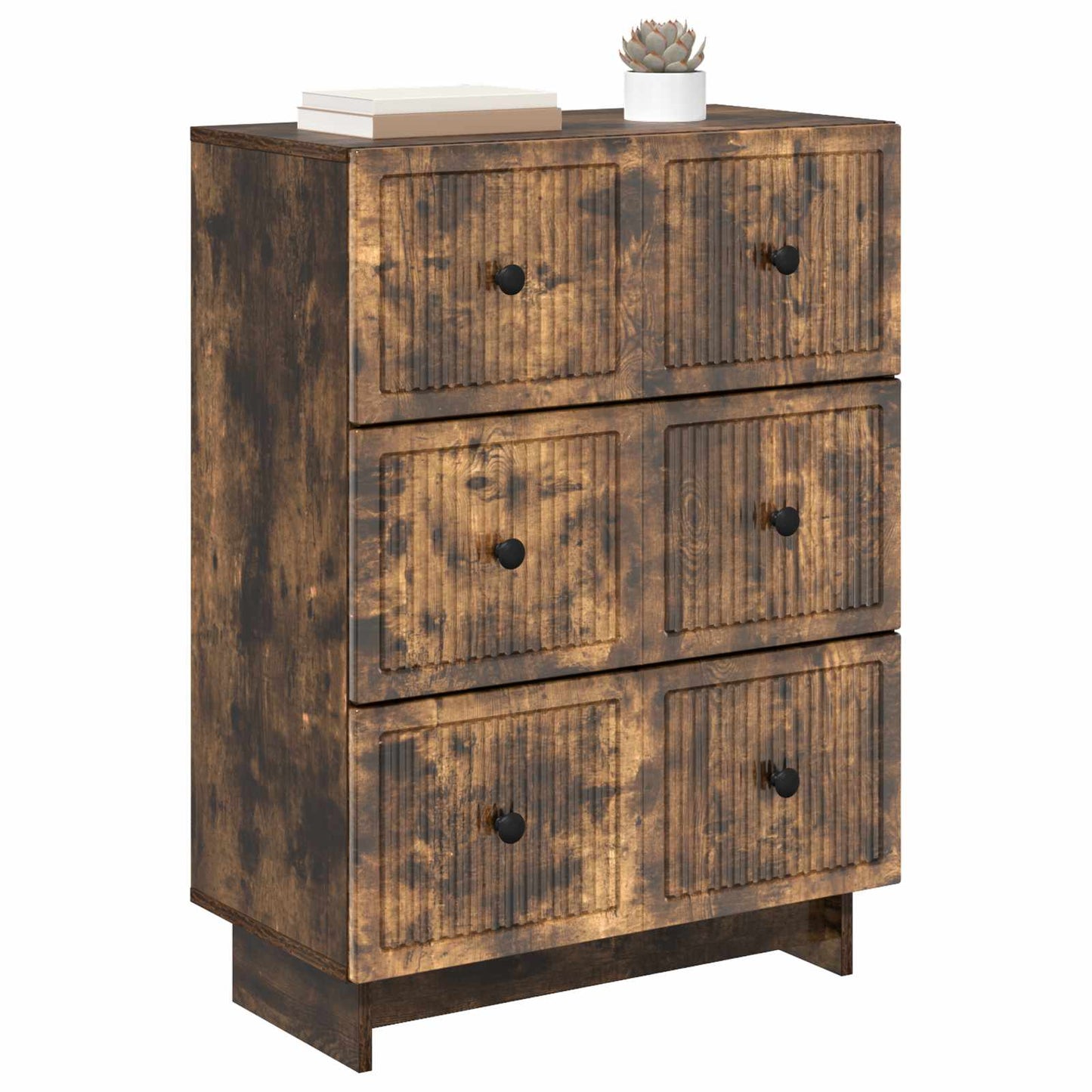 Drawer Cabinet Smoked Oak 66 x 34.5 x 90 cm Engineered Wood