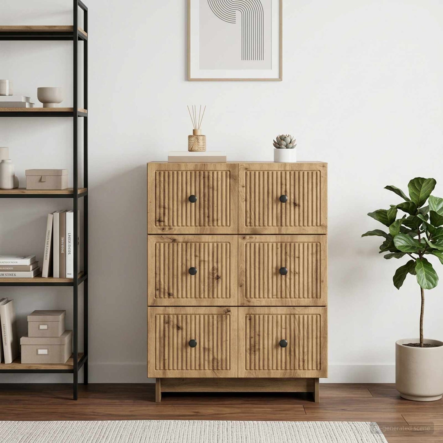 Drawer Cabinet Artisan Oak 66 x 34.5 x 90 cm Engineered Wood