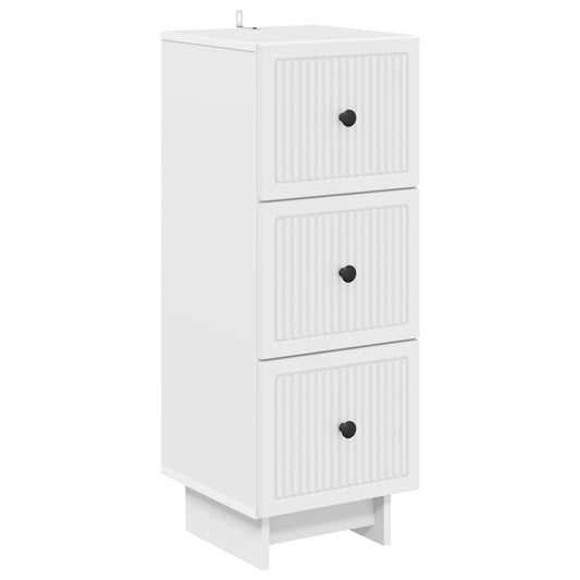 Drawer Cabinet White 33 x 34.5 x 90 cm Engineered Wood