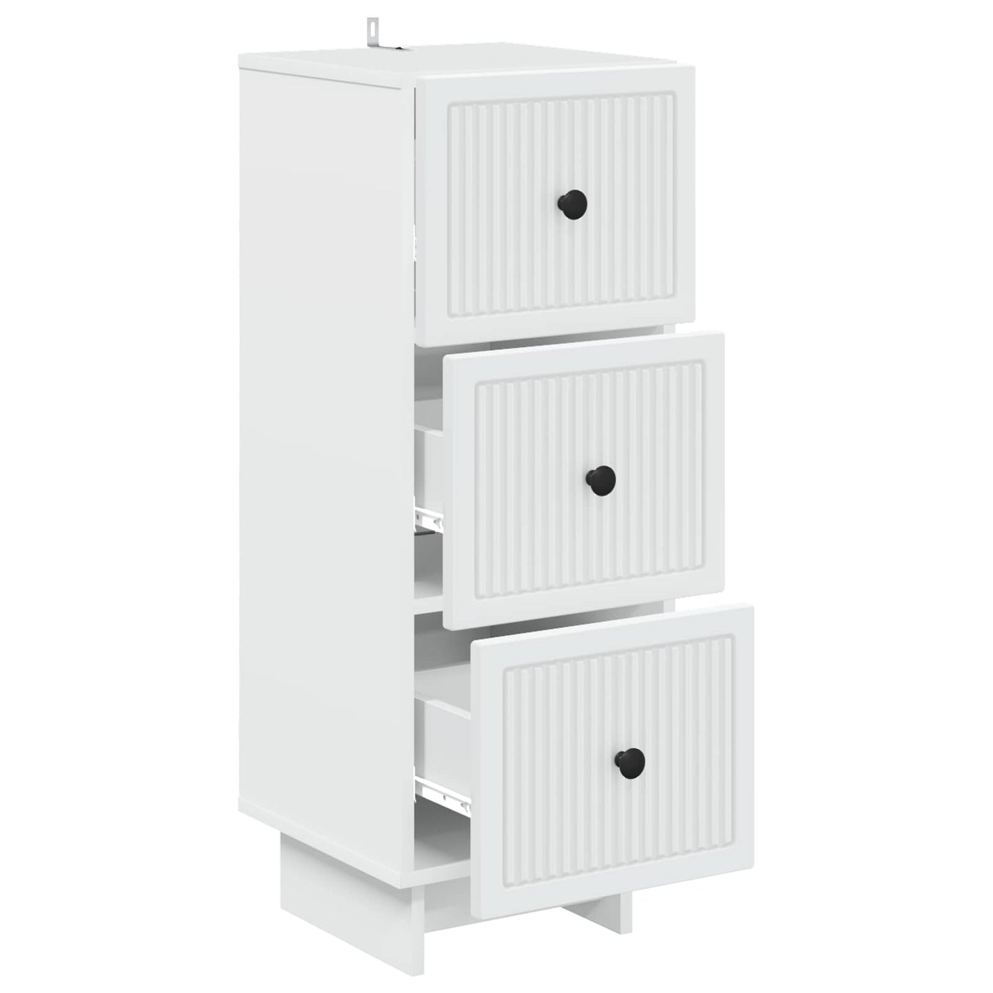 Drawer Cabinet White 33 x 34.5 x 90 cm Engineered Wood