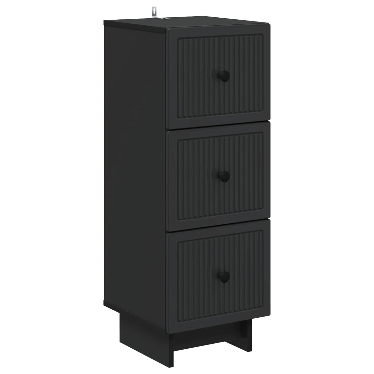 Drawer Cabinet Black 33 x 34.5 x 90 cm Engineered Wood