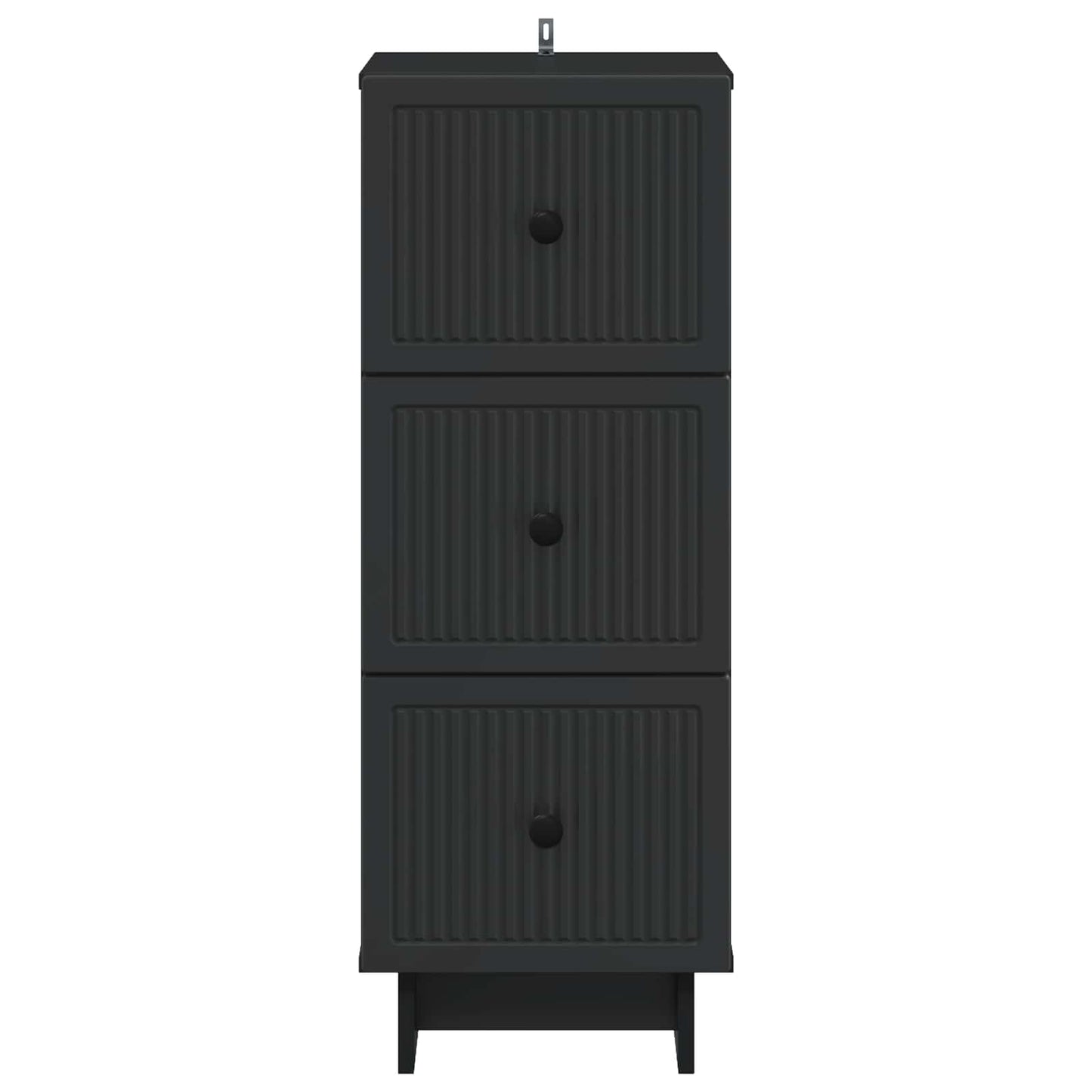 Drawer Cabinet Black 33 x 34.5 x 90 cm Engineered Wood