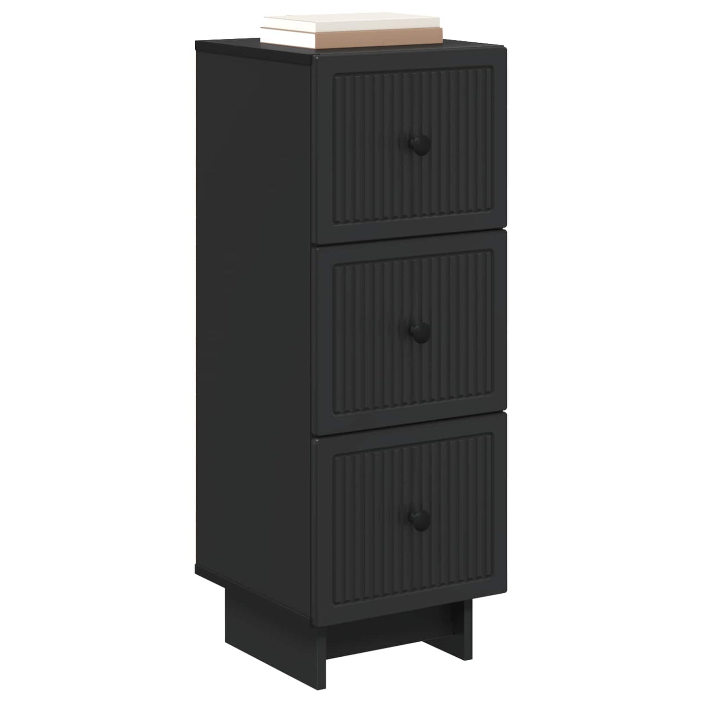 Drawer Cabinet Black 33 x 34.5 x 90 cm Engineered Wood