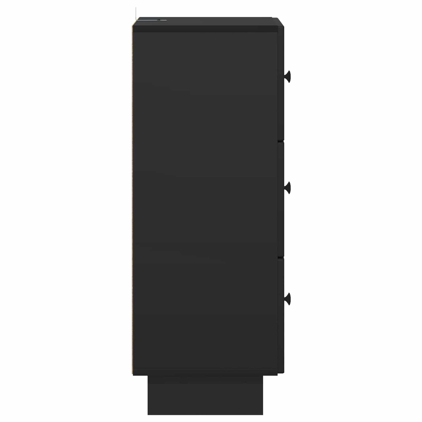 Drawer Cabinet Black 33 x 34.5 x 90 cm Engineered Wood