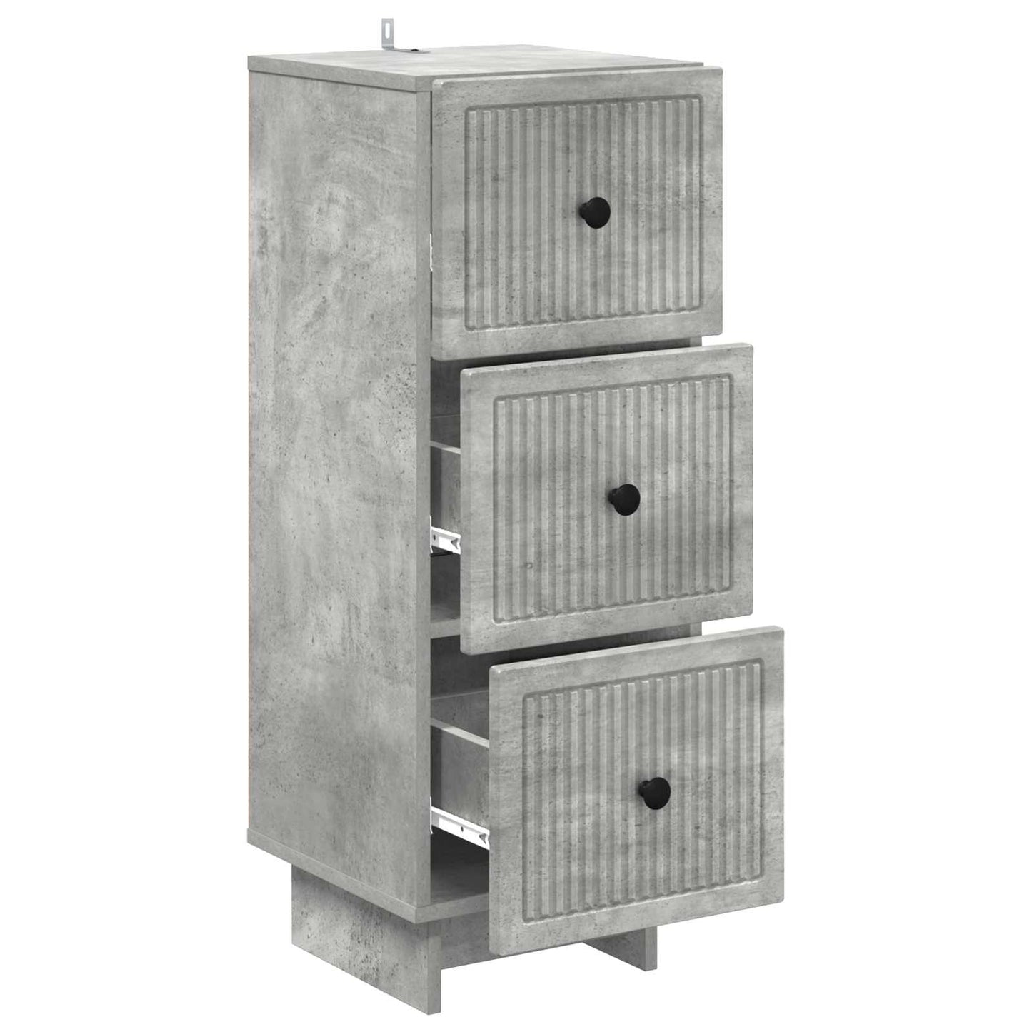 Drawer Cabinet Concrete Grey 33 x 34.5 x 90 cm Engineered Wood