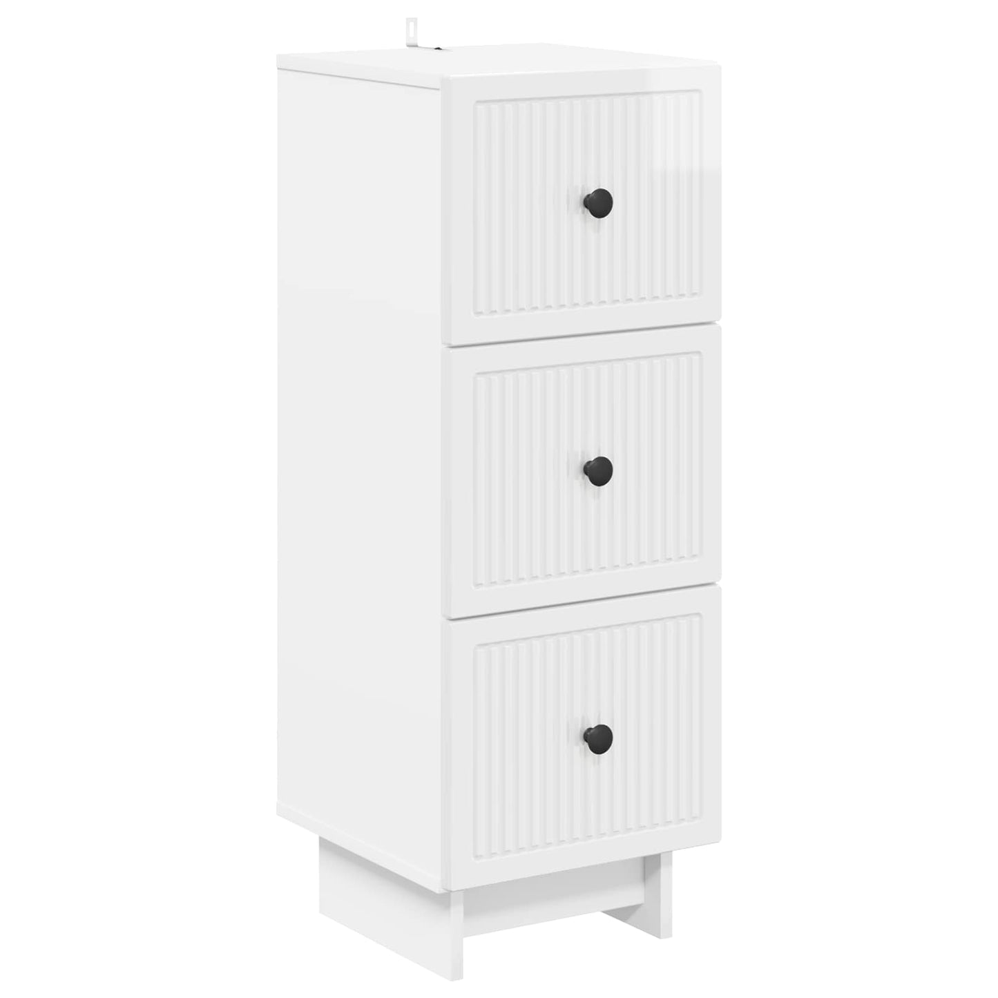 Drawer Cabinet High Gloss White 33 x 34.5 x 90 cm