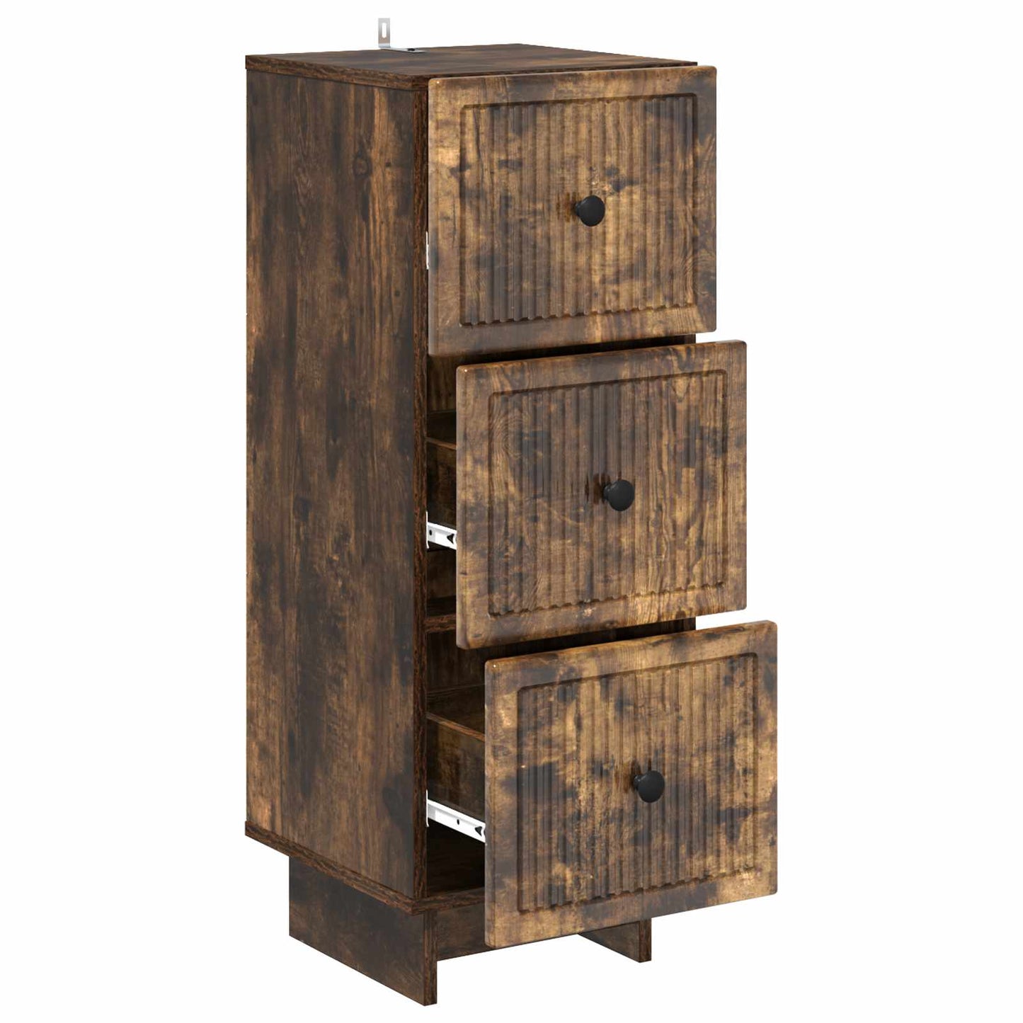 Drawer Cabinet Smoked Oak 33 x 34.5 x 90 cm Engineered Wood