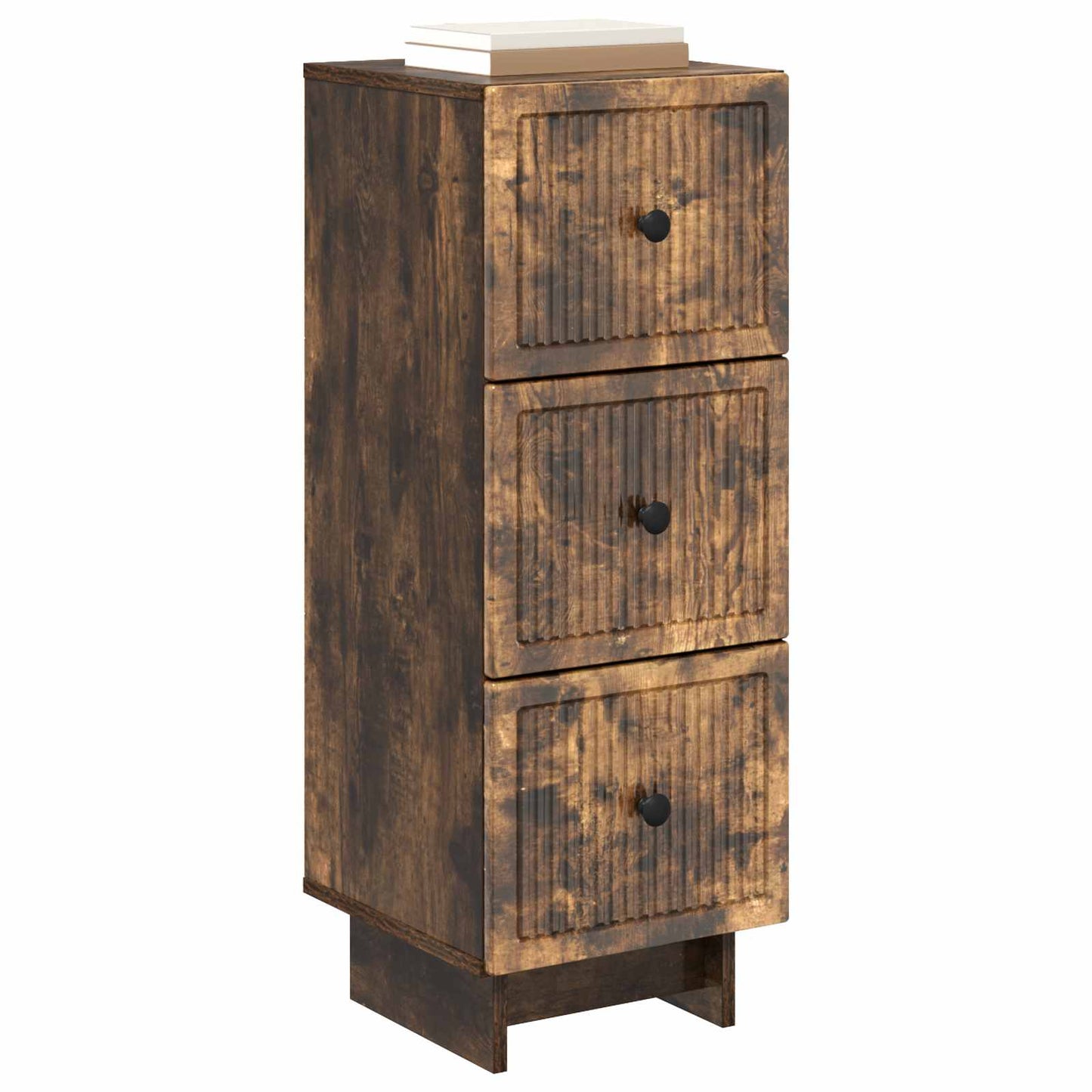 Drawer Cabinet Smoked Oak 33 x 34.5 x 90 cm Engineered Wood