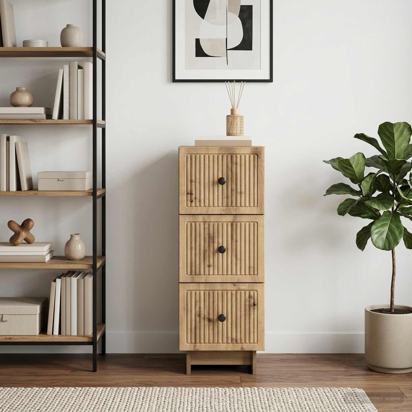 Drawer Cabinet Artisan Oak 33 x 34.5 x 90 cm Engineered Wood