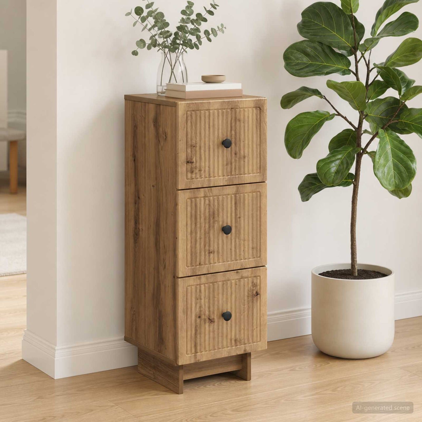 Drawer Cabinet Artisan Oak 33 x 34.5 x 90 cm Engineered Wood