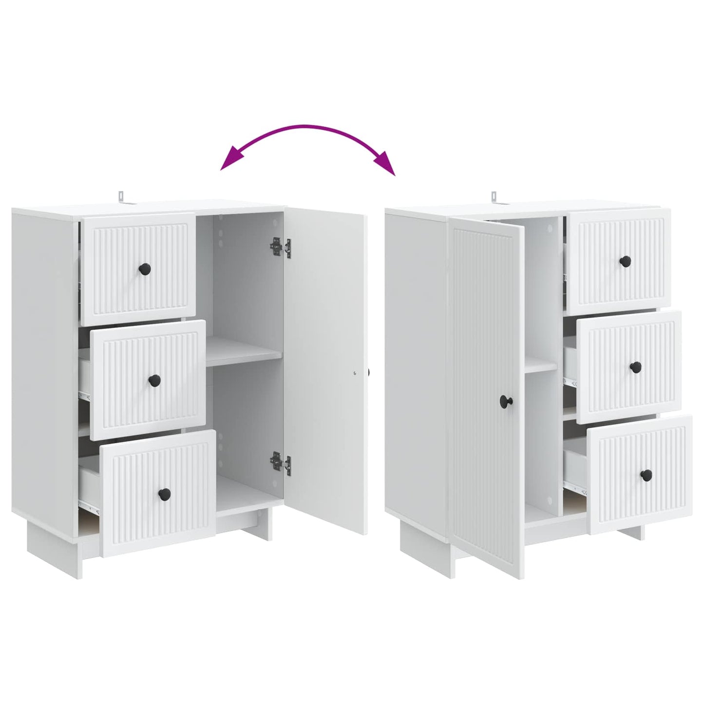 Sideboard White 66 x 34.5 x 90 cm Engineered Wood