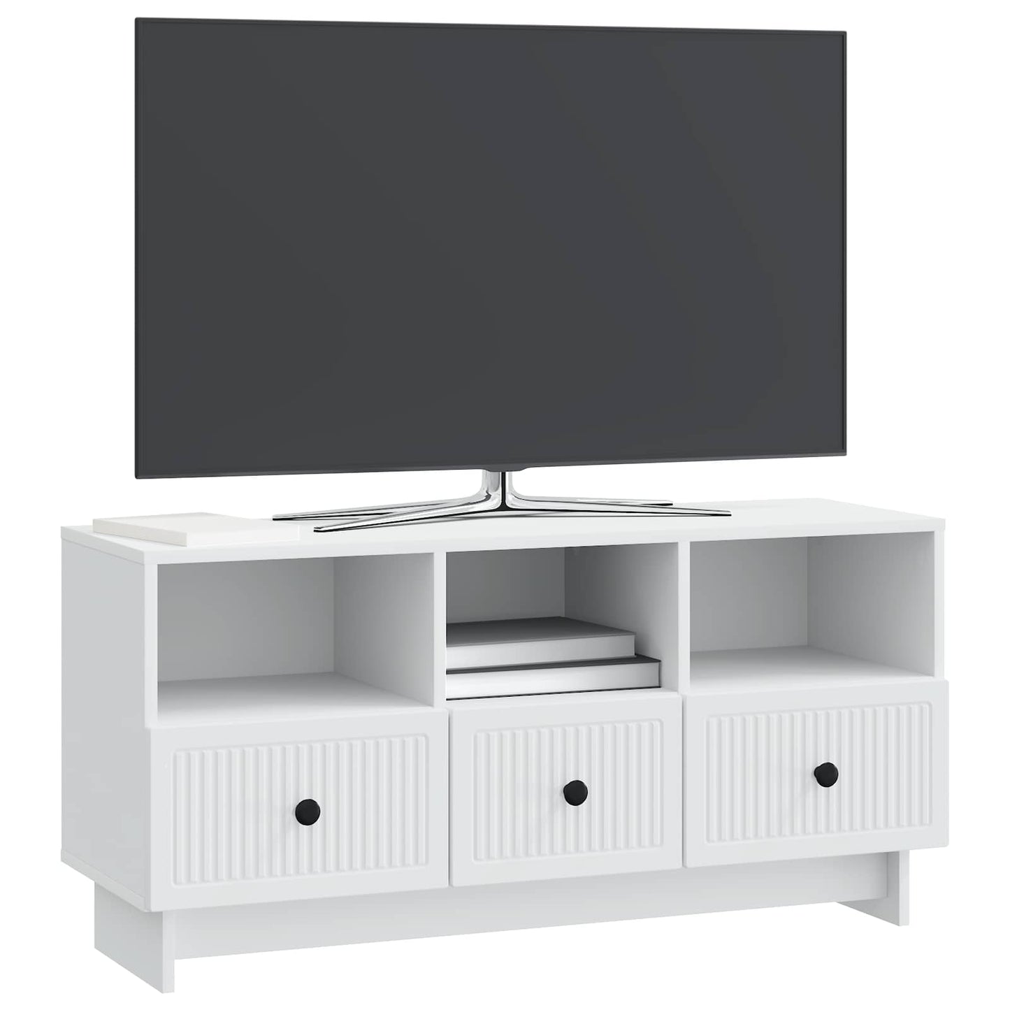 TV Cabinet with Drawer White 102 x 34.5 x 50 cm Engineered Wood
